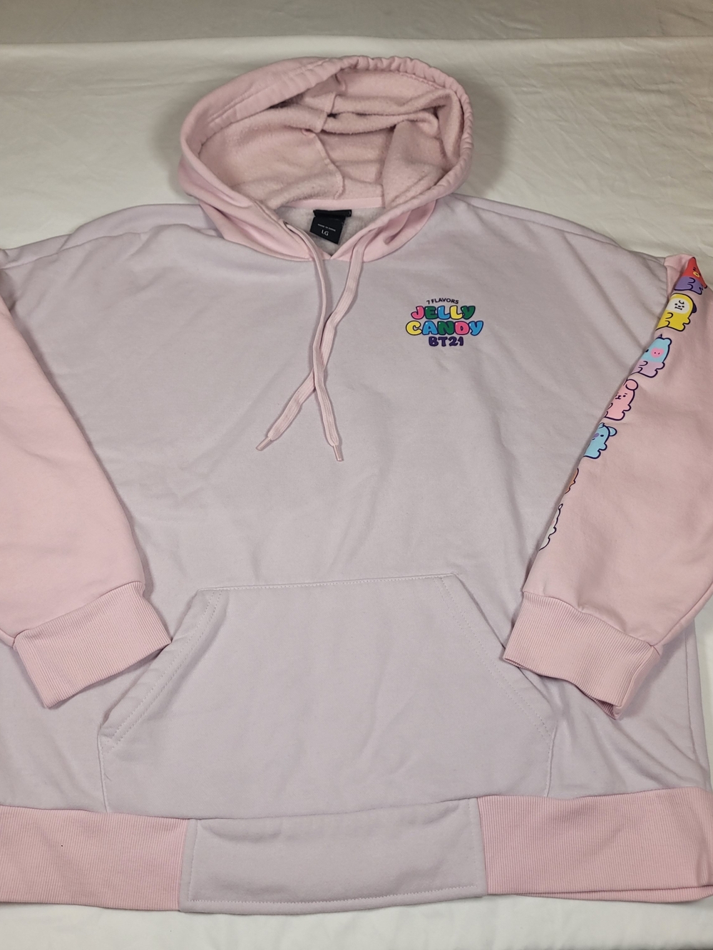 Jelly Candy BT21 Pink Hoodie Size Large